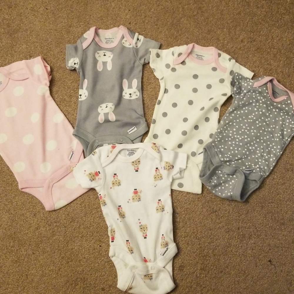 5 Gerber Brand Onsies